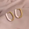 Wholesale PVD Coated Real Gold Plated U Shape 304 Stainless Steel Synthetic Resin IG Style Simple Style Waterproof Non Tarnish 304 Stainless Steel Earrings