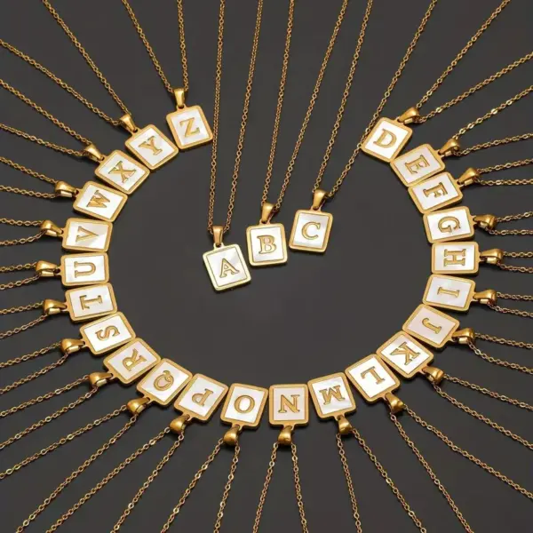 304 Stainless Steel Letter PVD Coated Acrylic 18K Real Gold Plated Simple Style Waterproof Non Tarnish Plating Cable Chain Necklace