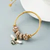 Wholesale Fashion Circle 304 Stainless Steel Alloy Gold Plated Rhinestones Bracelets In Bulk