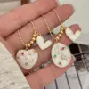 Wholesale Jewelry Simple Style Classic Style Star Heart Shape Copper Zircon 18K Gold Plated Multi Charms Pendant Necklace