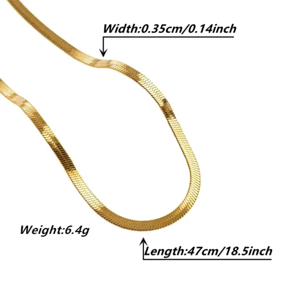 Vacuum Plating Real Gold Plated 18K Solid Color 304 Stainless Steel Retro Classic Style Commute Waterproof Non Tarnish Necklace