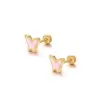 Wholesale 1 Piece Sweet Butterfly Plating 304 Stainless Steel Ear Studs