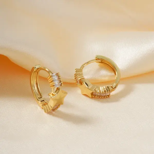 Wholesale 1 Pair Shiny Heart Shape Plating Copper Zircon K Gold Plated Rhodium Plated Earrings