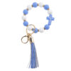 Wholesale New cross-border hot selling silicone beaded bracelet keychain pendant PU leather tassel cactus cross accessories