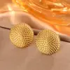 Wholesale PVD Coated 18K Gold Plated Sector Leaves Heart Shape 304 Stainless Steel Simple Style Waterproof Non Tarnish Ear Studs