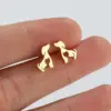 oly-78754c369a5c74bc46a46f66c05ac0a2 Wholesale PVD Coated 18K Gold Real Gold Plated Dog 304 Stainless Steel Simple Style Waterproof Non Tarnish Ear Studs