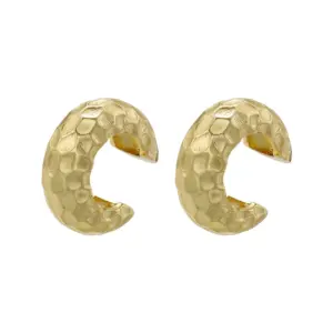 Ve1020 Gold C- Shaped Hammer Pattern 1 Pair