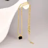 Wholesale 304 Stainless Steel Square PVD Coated Shell 18K Real Gold Plated Retro Waterproof Non Tarnish Pendant Necklace