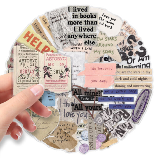 Wholesale 50pcs Transparent Fragment Stickers, Waterproof Decorative DIY Stickers