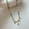 oly-7885d385e6c2848d02b43e1a6b16bc99 Wholesale French Retro Star Moon Necklace Small Fresh Color Beaded Clavicle Chain Niche Design High-grade Necklace for Women