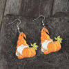 Wholesale Thanksgiving Halloween Pumpkin Wooden Retro Earrings