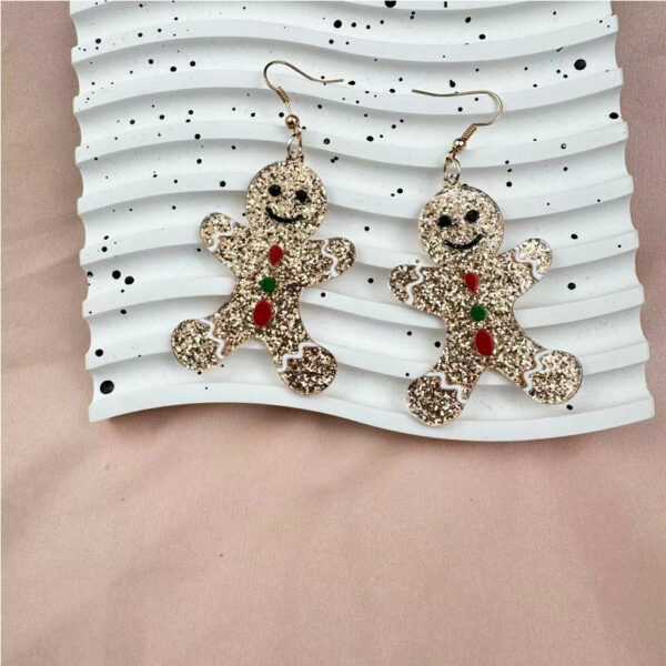 Wholesale Christmas gingerbread man acrylic earrings