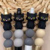 Wholesale Cross-border in stock New Halloween 3D Silicone Molar Beads Black Cat Children's Focus Jewelry Beads