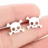 Wholesale PVD Coated Real Gold Plated Skull Stainless Steel Simple Style Waterproof Non Tarnish Ear Studs