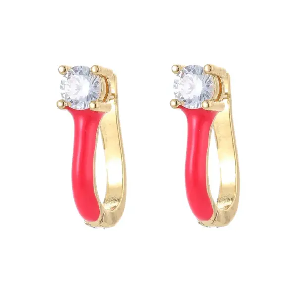 Wholesale Simple U-shaped Zircon Earrings