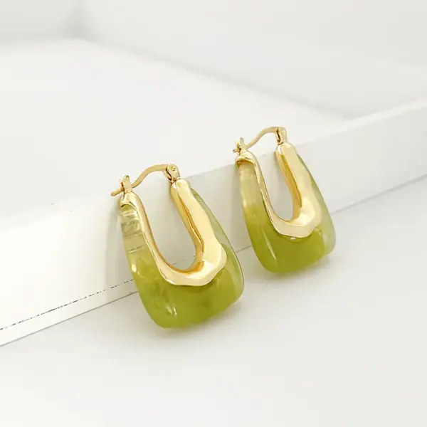 Wholesale 1 Pair Simple Style U Shape Patchwork Copper Earrings