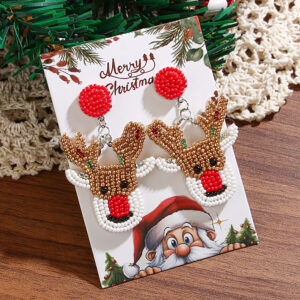 1 pair of christmas elk earrings