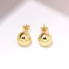 1 Pair Simple Style Round Plating Copper Gold Plated Ear Studs