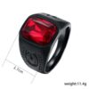 Wholesale Wish cross-border hot selling fashion men's red big gem domineering punk style ring jewelry