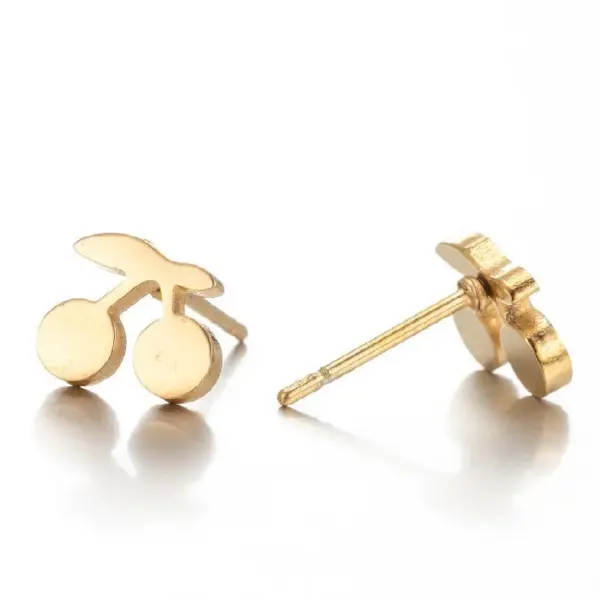 PVD Coated Real Gold Plated Fruit Stainless Steel Simple Style Waterproof Non Tarnish Ear Studs