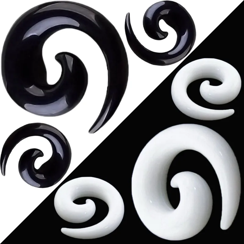 Wholesale Large Size Acrylic Cone Snail Ear Expander Body Piercing Jewelry Simple Style Geometric Pattern Hip Hop Alternative Earring