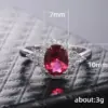 Wholesale Classic Fashion Copper Inlaid Red Zircon Oval Ring