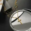 Wholesale Vacuum Plating Real Gold Plated 14K Gold Gold Plating Silver Plated Cross 304 Stainless Steel Fashion Waterproof Non Tarnish Titanium Steel Necklace