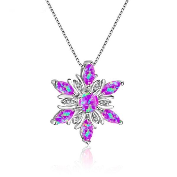 Wholesale Yansheng Cross-border Fashion Jewelry Opal Opal Opal Aobao Snowflake Necklace Pendant Christmas