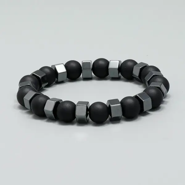 Wholesale Simple Style Geometric Glass Black Gallstone No Inlaid Beaded Chain Bracelets In Bulk