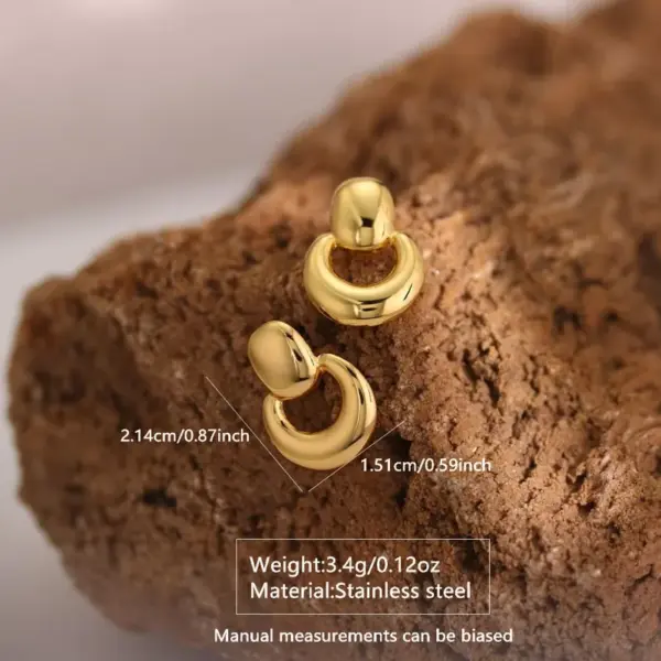 1 Pair IG Style Casual Novelty Geometric Leaf Water oplets 304 Stainless Steel Imitation Gold Ear Studs