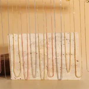 Wholesale Simple Style Classic Style Solid Color Copper 18k Gold Plated 24k Gold Plated White Gold Plated Necklace In Bulk