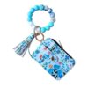 Wholesale Bracelet Keychain Card Bag Pu Flower Wallet Keychains