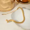 oly-78bde7fd2f308809fe200c3d1928f973 Wholesale PVD Coated Real Gold Plated 18K Gold Solid Color 304 Stainless Steel Simple Style Classic Style Waterproof Non Tarnish 304 Stainless Steel Necklace