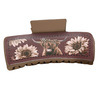 10-5 square PU leather yak chrysanthemum red skin light coffee