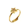 Wholesale Jewelry Simple Style Star Heart Shape Titanium Steel Zircon Inlay Open Rings