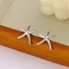 Wholesale 304 Stainless Steel Starfish PVD Coated 18K Gold Real Gold Plated French Style Marine Style Waterproof Non Tarnish Gold Ear Studs