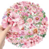Wholesale 50 cartoon pink flower stickers DIY transparent stickers