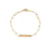 304 Stainless Steel Customization Laser Engraving Solid Color Ion Plating (IP) 18K Gold Real Gold Plated Simple Style Waterproof Non Tarnish Paperclip Chain Lobster Trier Clasp Closure Bracelets