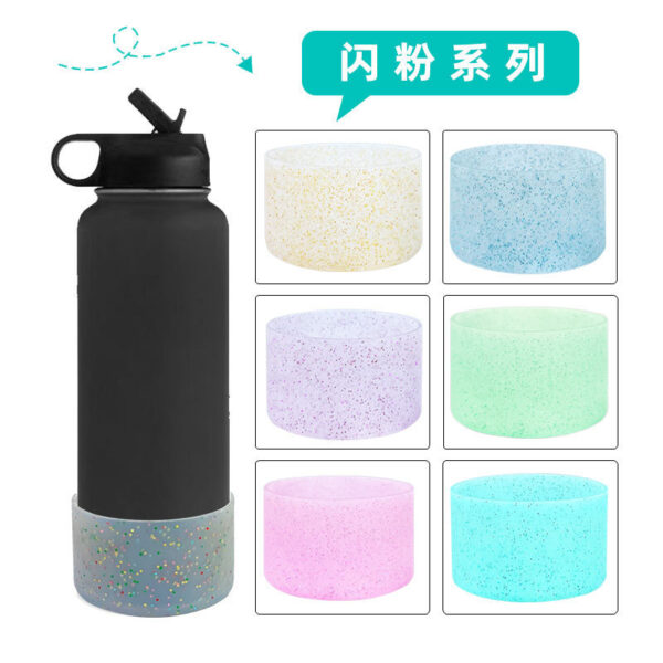 Wholesale Creative simple pattern silicone cup cover insulation film water transfer printing sports kettle space Pot Cup cover cup bottom cover