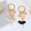 Wholesale Elegant Ballet Girl Keychain Rhinestone Dancer Ballet Dress Pendant Keyring Bag Hanging Gifts