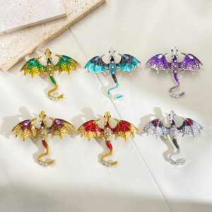oly-78cfa58aff15a813c63016f1356e9d25 Wholesale Magic Dragon Niche Enamel Color Diamond Brooch Exquisite Fashion All-match Suit Pin Light Luxury Accessories