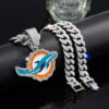 Wholesale Colorful Dolphin Pendant for Men Hip Hop Diamond Cuban Necklace