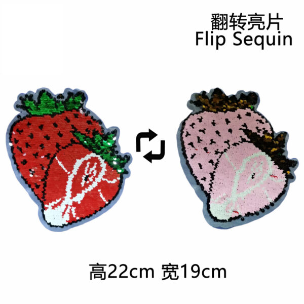 oly-78da79ef348c9aee142ae2a2f91abdea Wholesale Watermelon sequin flip piece cloth patch strawberry flip bead patch patch DIY pineapple ft AB Surface computer embroidery patch