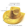 Wholesale Lace New Gold Silk Western Cowboy Hat Women's Stage Woolen Hat Foreign Trade Hat Men's and Women's Party Cross-Border Holiday Hat