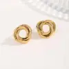 Vacuum Plating Real Gold Plated 18K Gold Flower 304 Stainless Steel Copper Cute Sweet Waterproof Non Tarnish Ear Studs