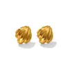 Wholesale PVD Coated Real Gold Plated 18K Gold Irregular 304 Stainless Steel 316 Stainless Steel IG Style Marine Style Modern Style Waterproof Non Tarnish Ear Studs