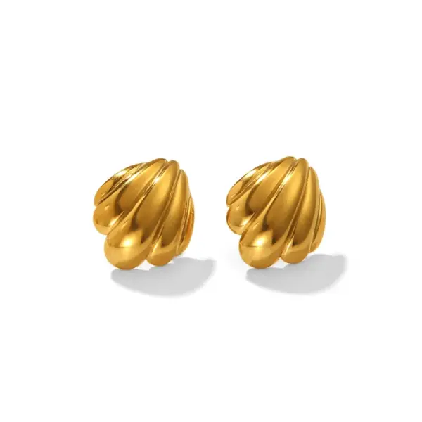 Wholesale PVD Coated Real Gold Plated 18K Gold Irregular 304 Stainless Steel 316 Stainless Steel IG Style Marine Style Modern Style Waterproof Non Tarnish Ear Studs