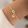 Wholesale 201 Stainless Steel Copper Inlay Letter Heart Shape Zircon Copper Bracelets