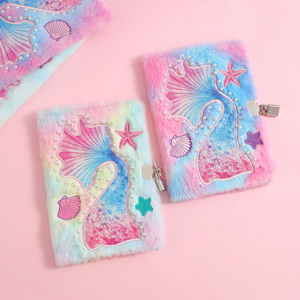 Wholesale Ocean Series Plush Notebook Chilen's Diary with Lock