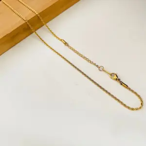 2mm Gold Hemp Flowers Chain / 55 5cm Extension Chain